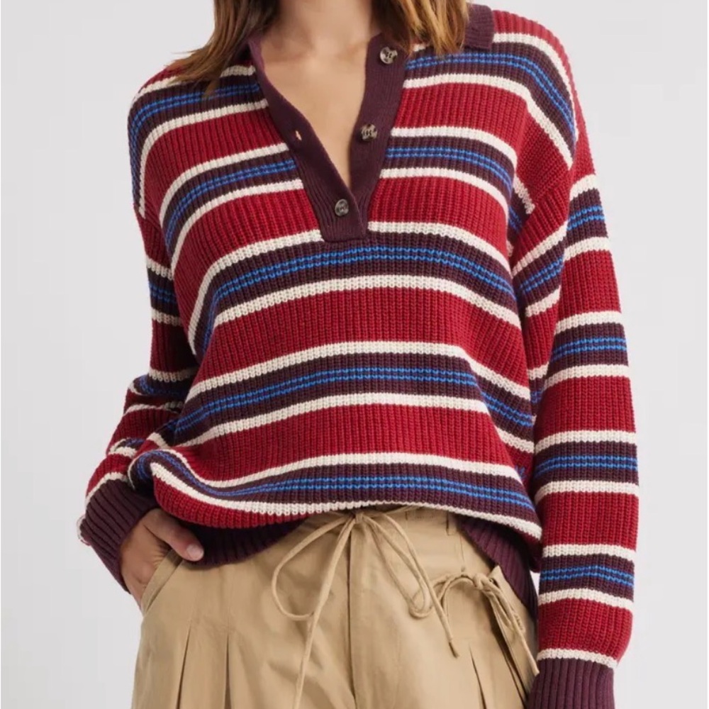 Damson Madder ilona Striped Rugby Sweater